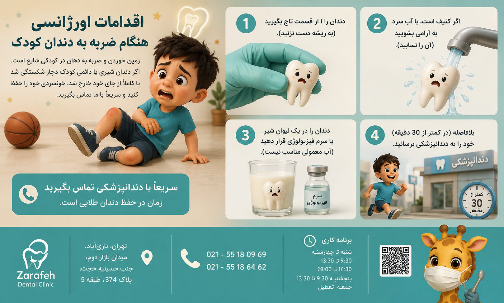 دندانپزشکی کودکان در نازی آباد - خدمات اورژانسی